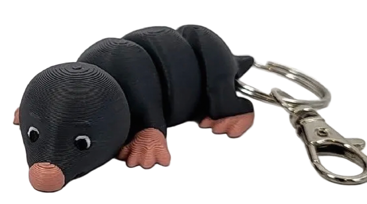 3D-Schlüsselanhänger Maulwurf – Originalproduktfoto, Made in Germany
