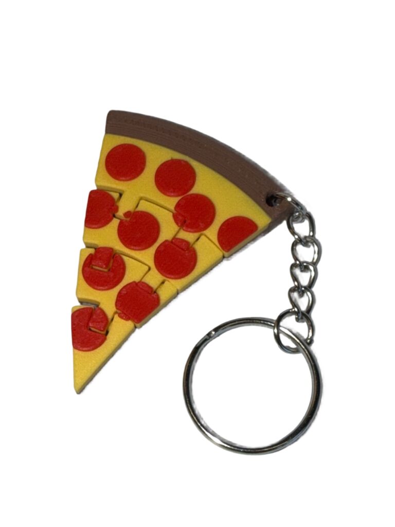 3D-Schlüsselanhänger Pizzastück – Originalproduktfoto, Made in Germany