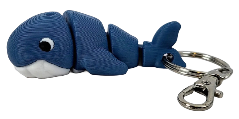 3D-Schlüsselanhänger Wal – Originalproduktfoto, Made in Germany