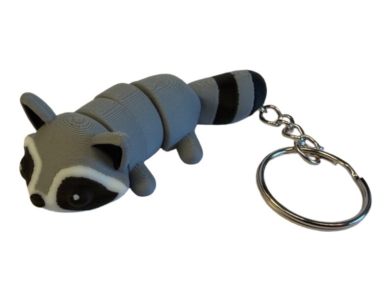 3D-Schlüsselanhänger Waschbär – Originalproduktfoto, Made in Germany