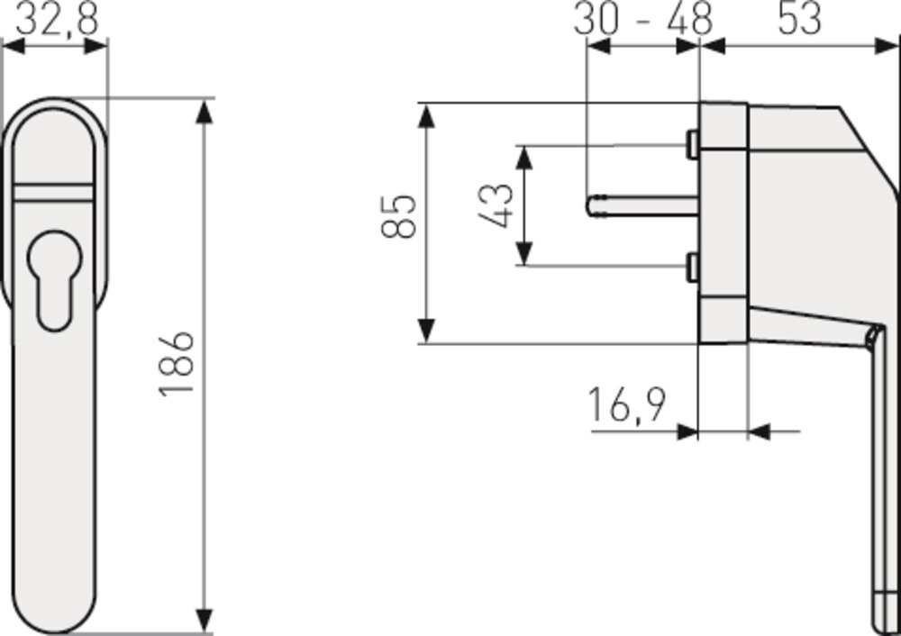 ABUS Fenstergriff für Profil-Halbzylinder FG500 HZ silber – Produktdetail