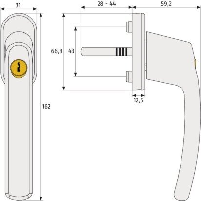 ABUS FG200 abschließbarer Fenstergriff gleichschließend – Produktdetail