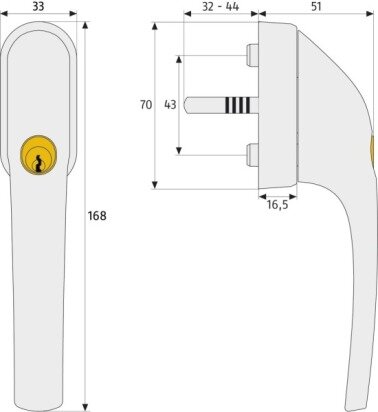 ABUS FG300 abschließbarer Fenstergriff gleichschließend – Produktdetail