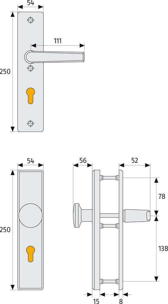 ABUS HLN414 weiss Drücker/Drücker 92/10 – Produktdetail
