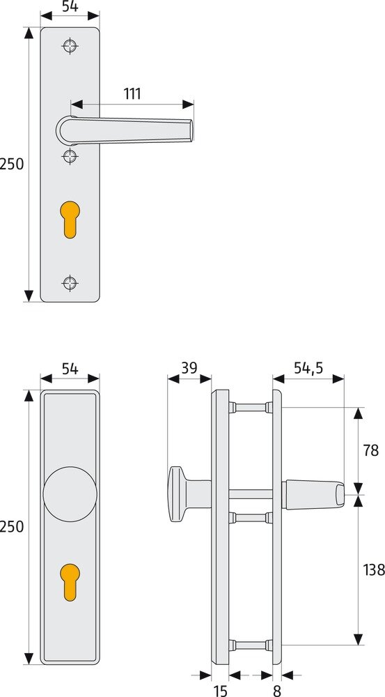 ABUS KLN314 F1 Drücker/Drücker 72/8 – Produktdetail