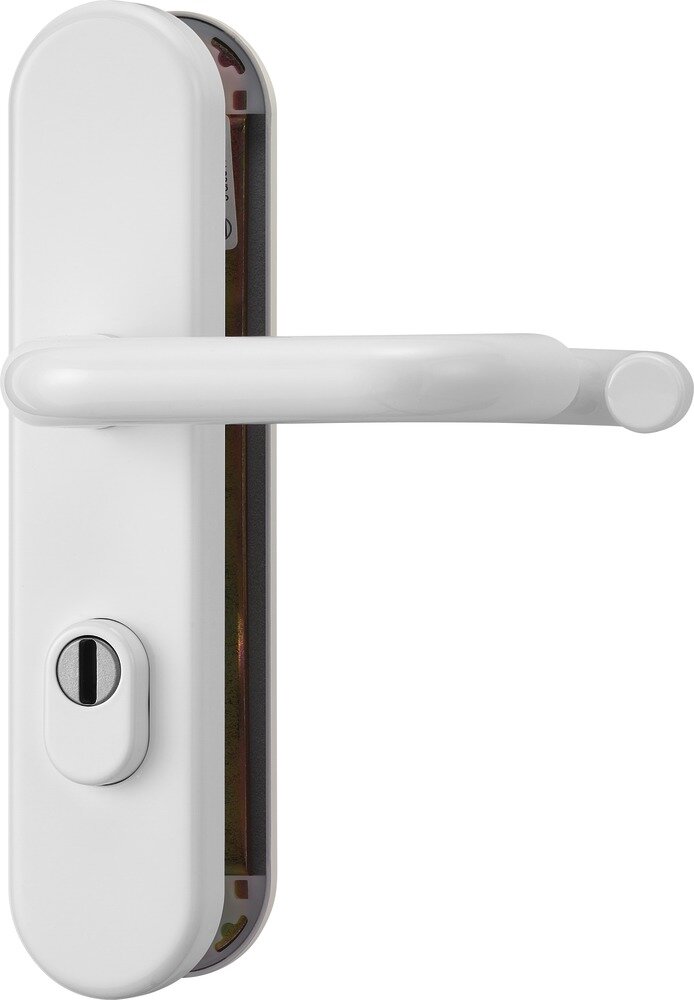 ABUS-Schutzbeschlag KLZS714 weiss mit Zylinderabdeckung-Drücker/Drücker