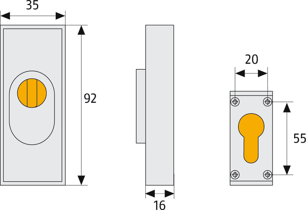ABUS Schutzrosette mit Ziehschutz RSZS316 in F2 Neusilber – Produktdetail