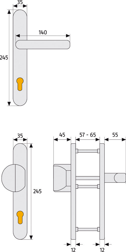 ABUS SRG92N weiss Wechselgarnitur - Schmalrahmenbeschlag – Produktdetail