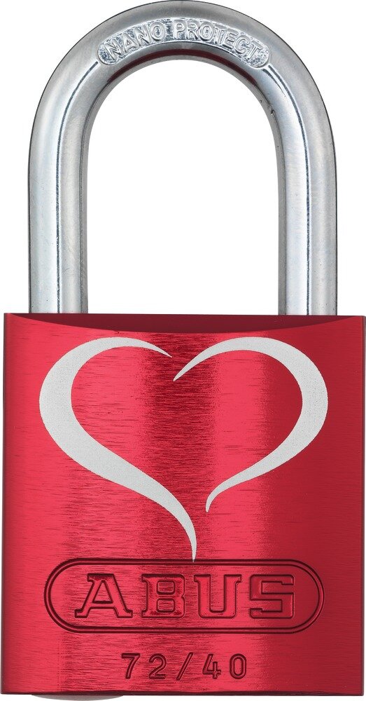 ABUS Vorhangschloss 72/40 rot Love Lock 2 Lock-Tag