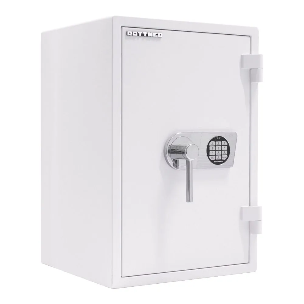 Rottner Atlas Fire Premium 65 Elektronikschloss Weiß T05987 – Frontansicht