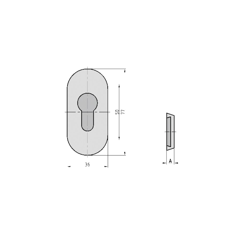 BASI SR 4100 PZ Schmalrahmen-Schutzrosette Edelstahl, 9 mm – Produktdetail
