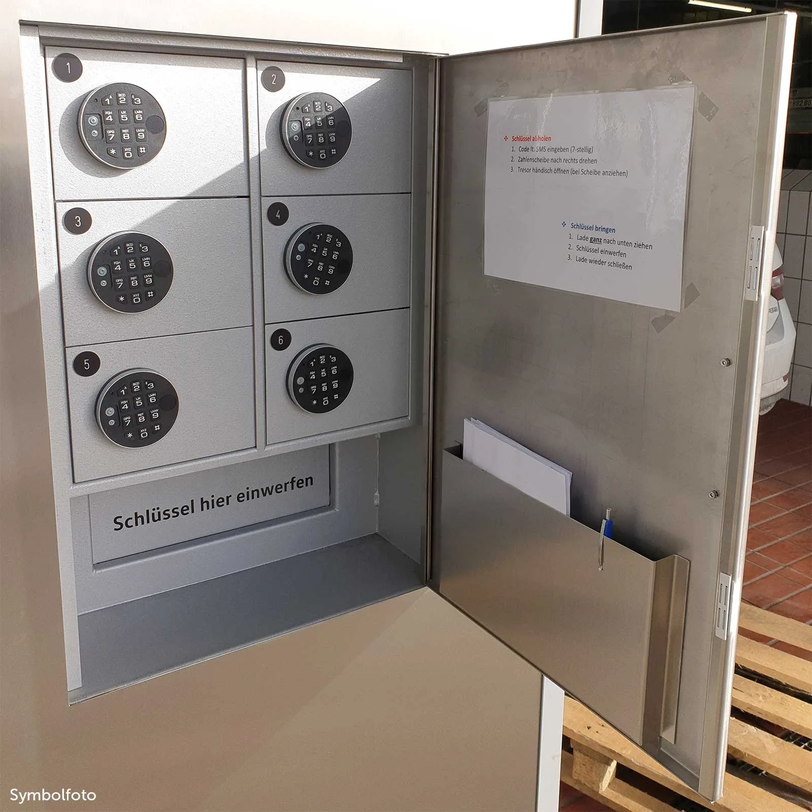 Rottner Autohaustresor 6 Ausgabefächer Elektronikschloss grau – Ansicht 4
