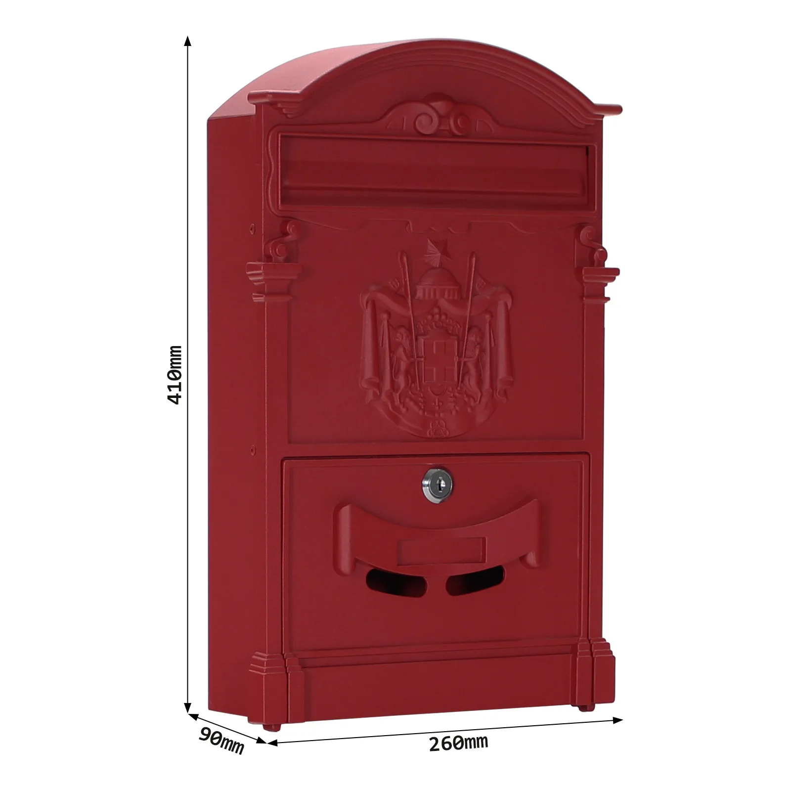 Rottner Briefkasten Ashford rot – Ansicht 3