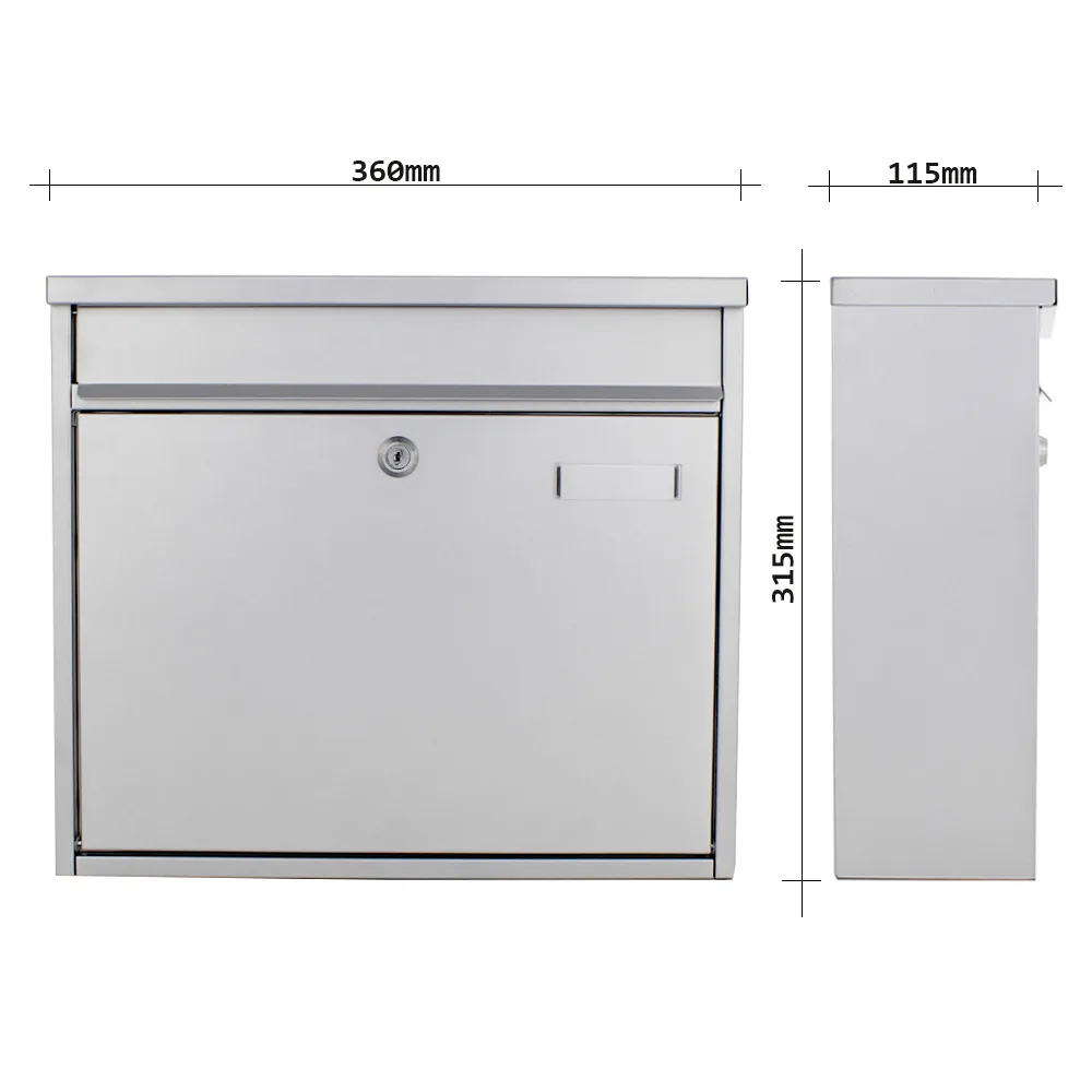 Rottner Briefkasten Hochhaus II silber – Ansicht 4