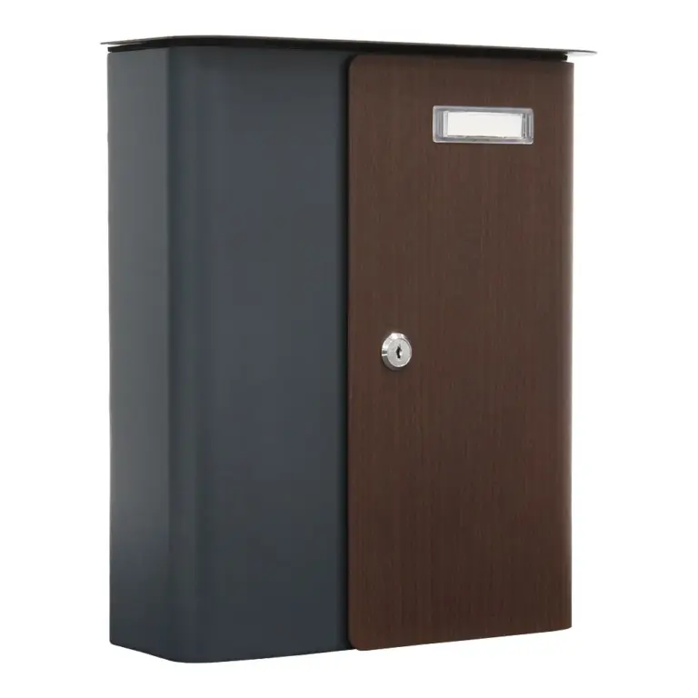 Rottner Briefkasten Splashy anthrazit Holzoptik – Ansicht 1
