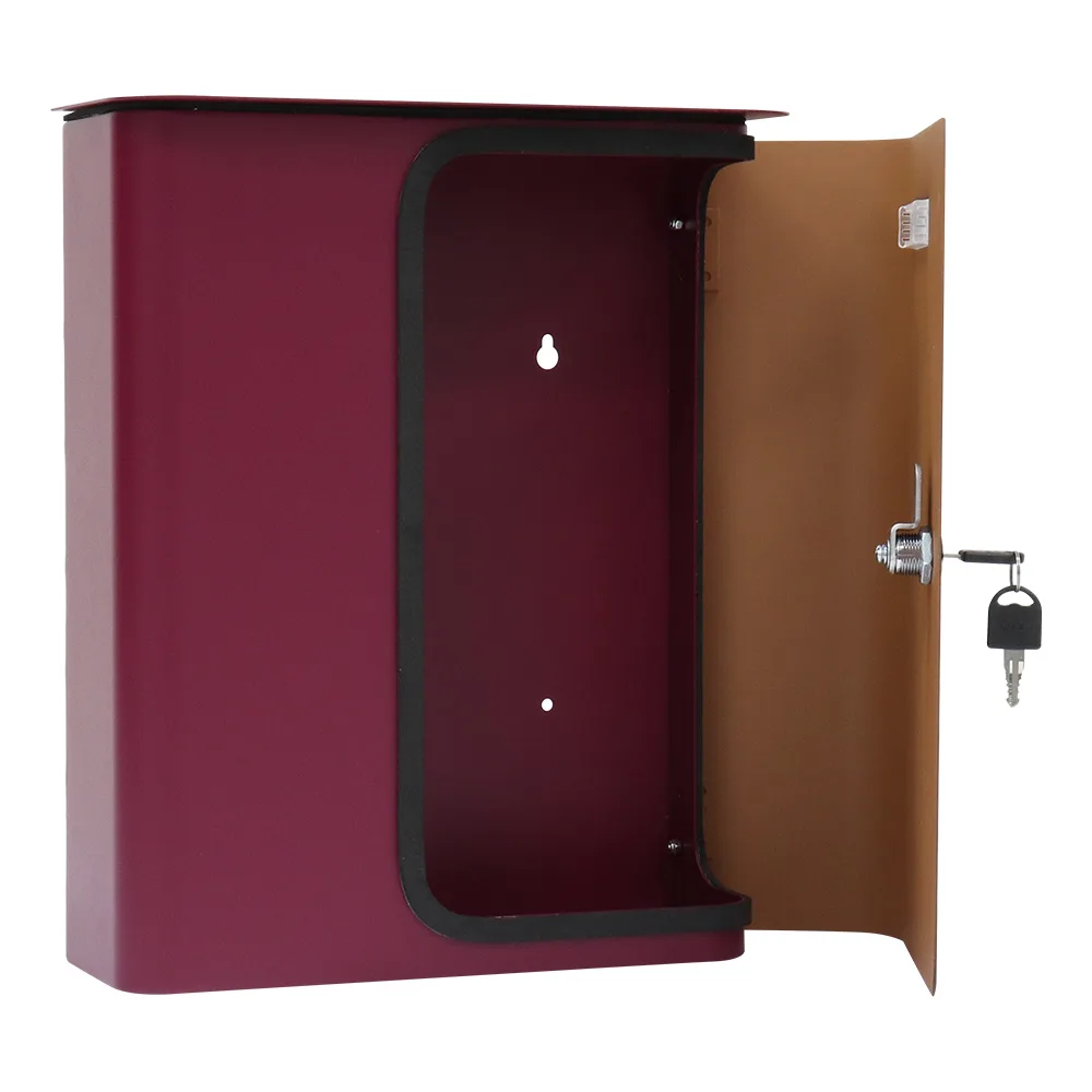 Rottner Briefkasten Splashy Korpus berry Tür Holzoptik – Ansicht 4