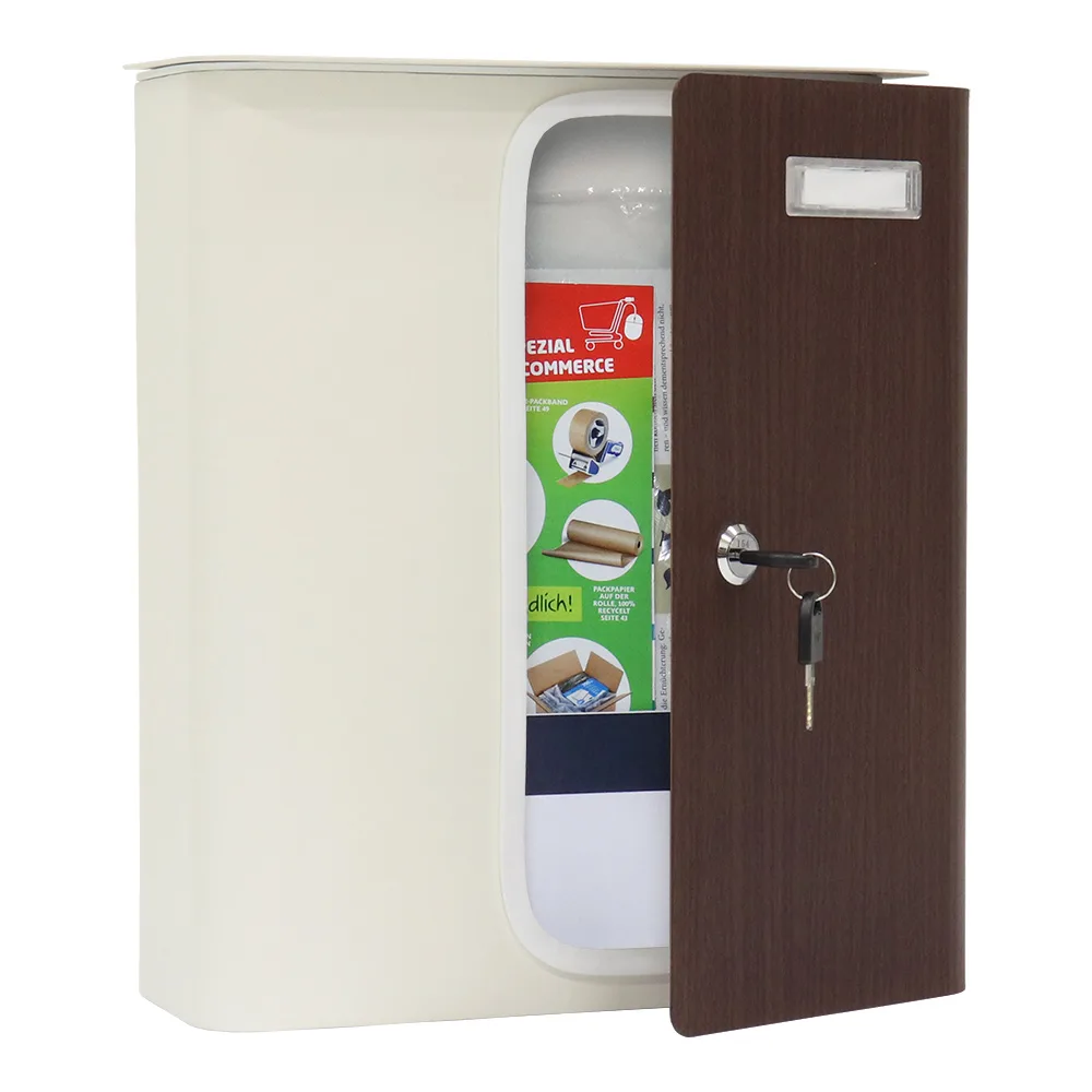 Rottner Briefkasten Splashy weiß Holzoptik – Ansicht 2