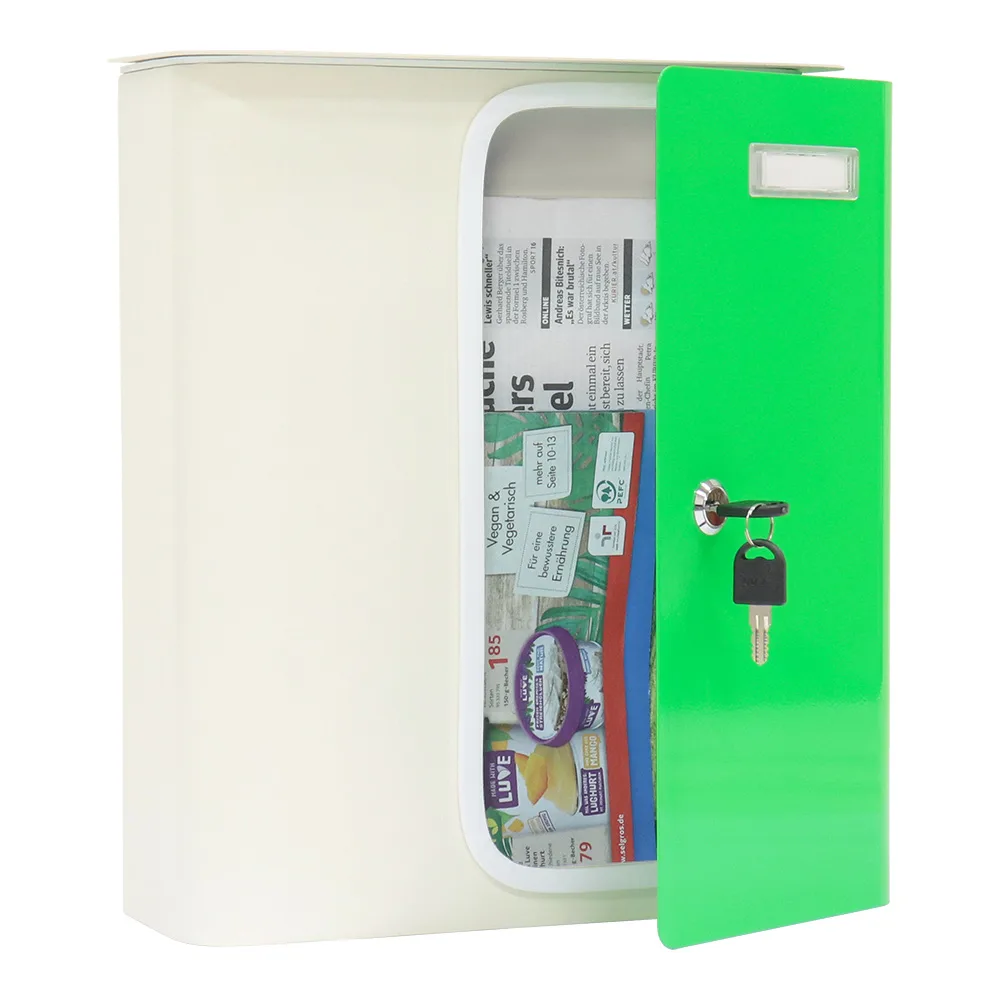 Rottner Briefkasten Splashy weiß neongrün – Ansicht 2