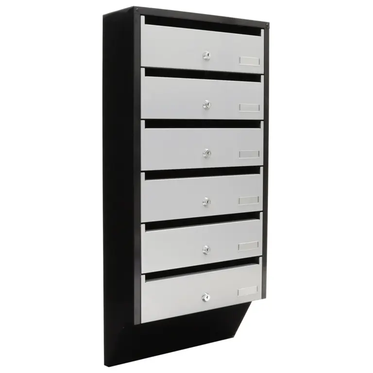 Rottner Briefkastenanlage Depot 6 silber schwarz – Ansicht 1