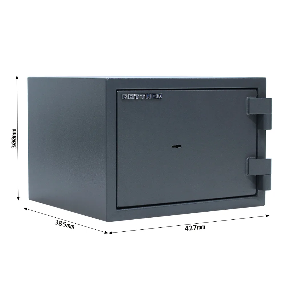 Rottner Dokumententresor EN1 Fire Hero 30 Doppelbartschloss anthrazit – Ansicht 4