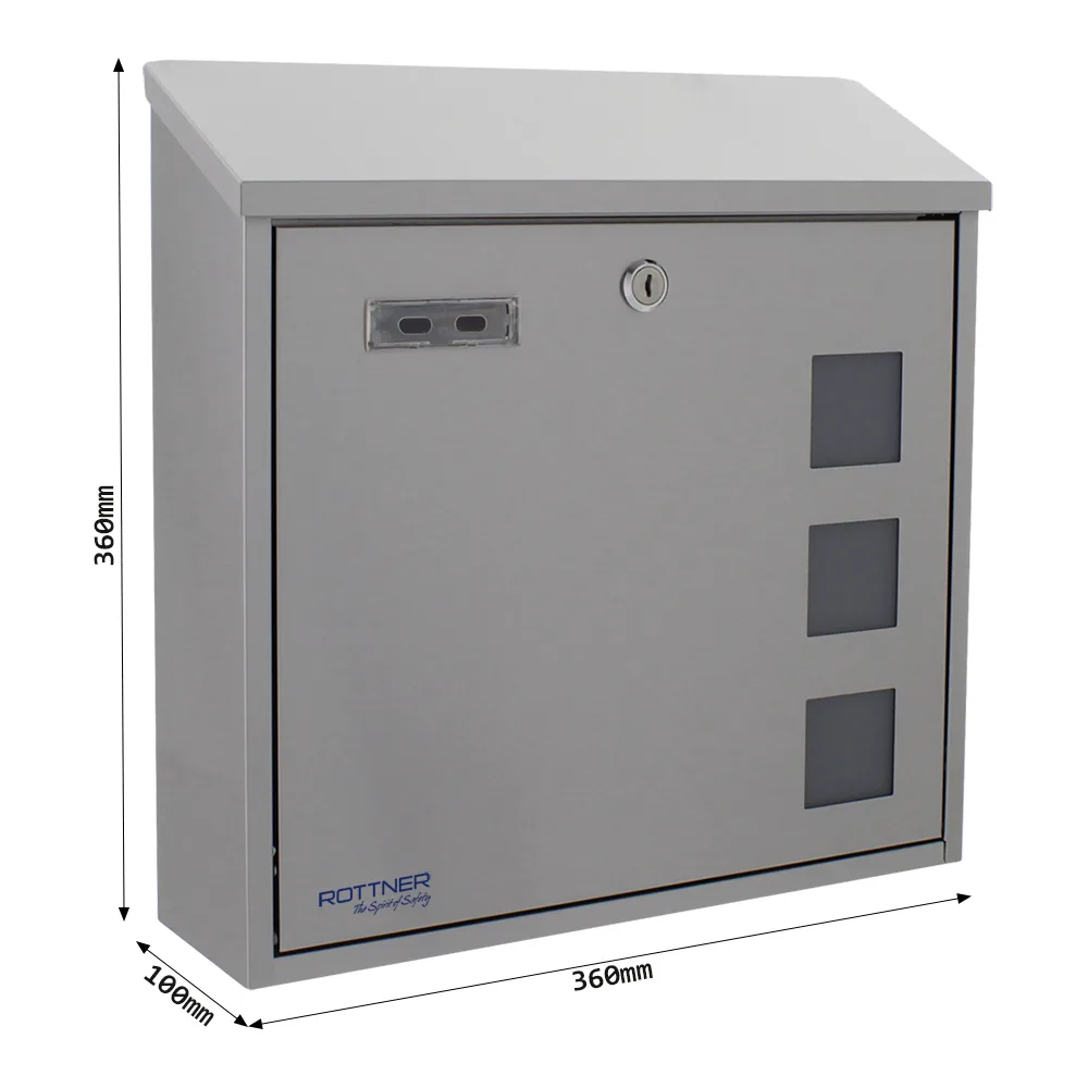 Rottner Edelstahl-Briefkasten Muro Inox – Ansicht 4