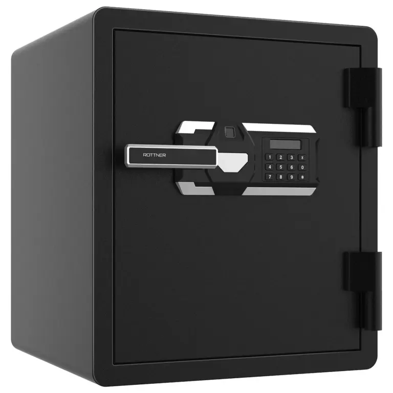 Rottner Feuerschutztresor BlackFire 530 Elektronikschlossmit Fingerprint Graphitschwarz – Ansicht 1