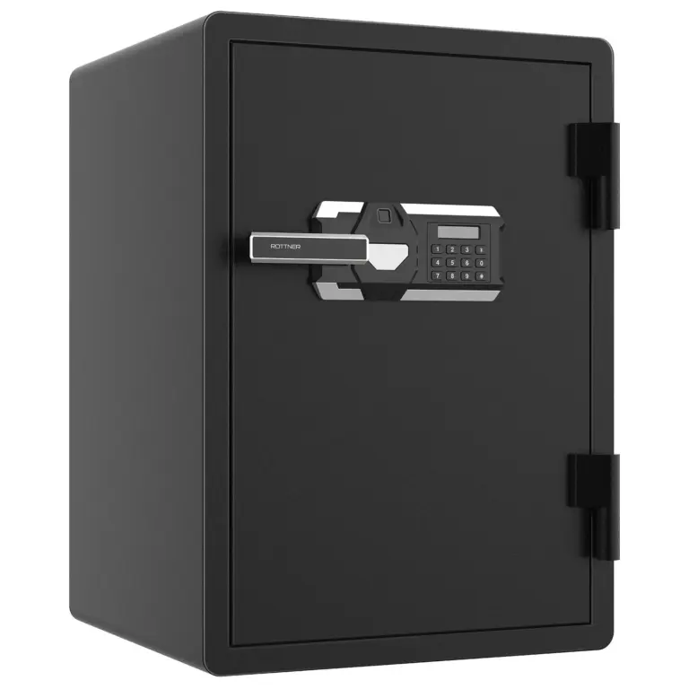 Rottner Feuerschutztresor BlackFire 700 Elektronikschloss mit Fingerprint Graphitschwarz – Ansicht 1