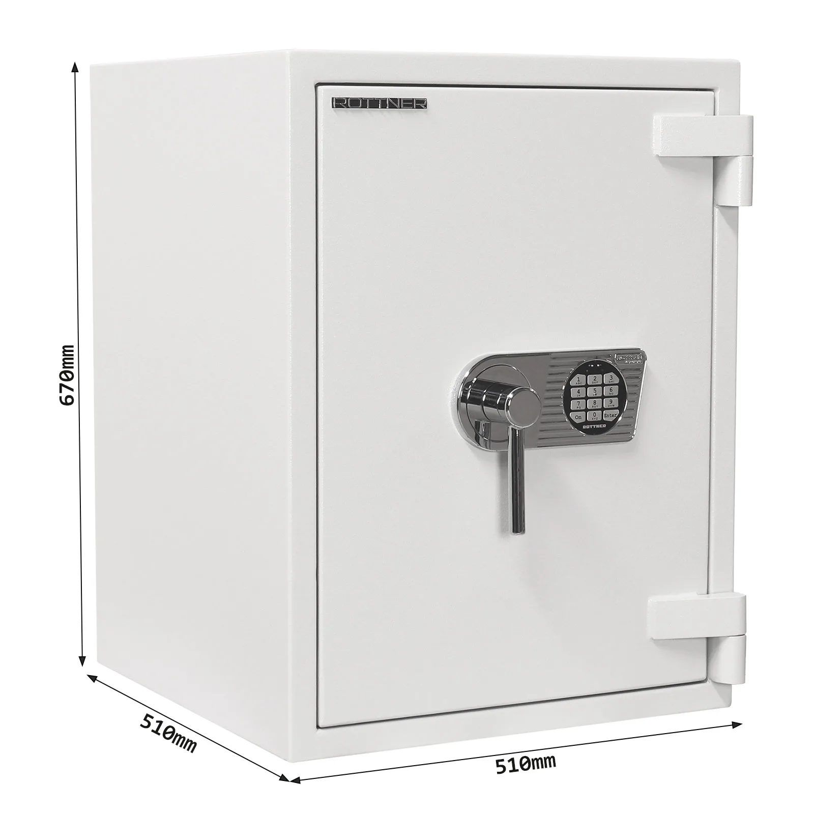 Rottner feuersicherer Wertschutzschrank EN2 Diamant Fire Premium PO65 Elektronikschloss – Ansicht 4