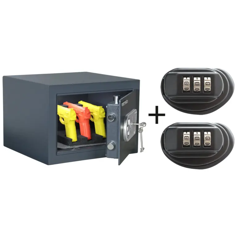 Rottner Kurzwaffentresor EN-0 KWT- 40 Doppelbartschloss anthrazit – Ansicht 1