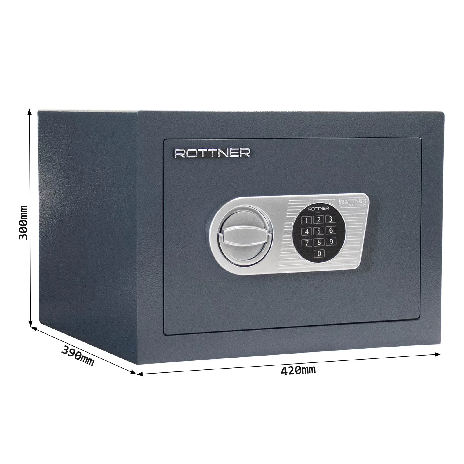 Rottner Kurzwaffentresor EN-0 KWT- 40 Elektronikschloss anthrazit – Ansicht 4