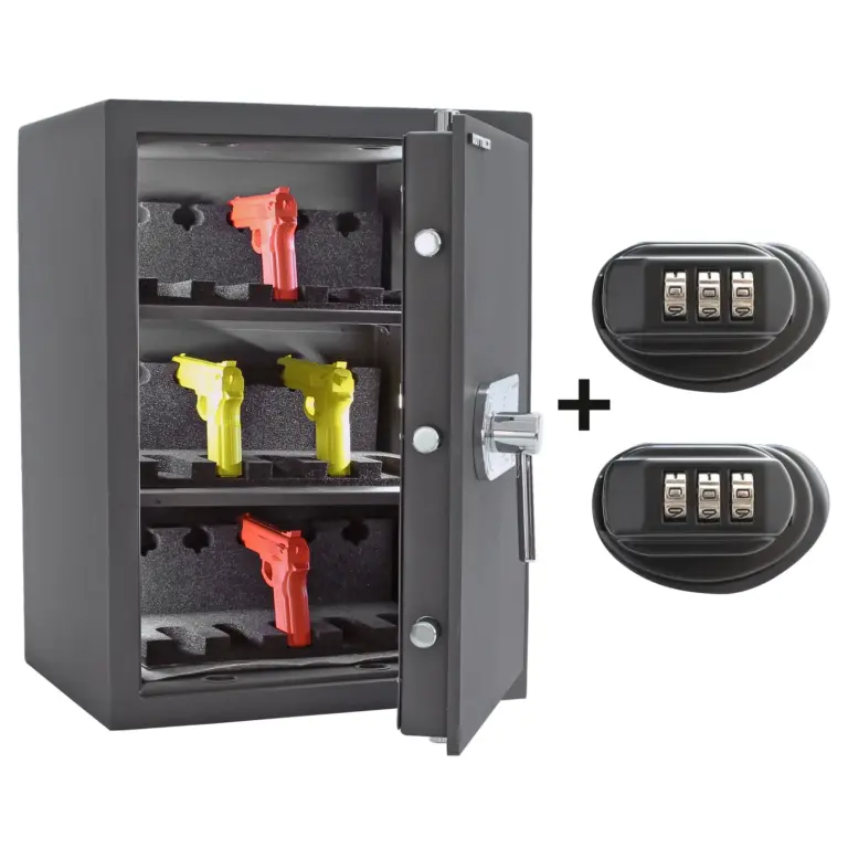 Rottner Kurzwaffentresor EN-1 KWT-65 Doppelbartschloss anthrazit – Ansicht 1