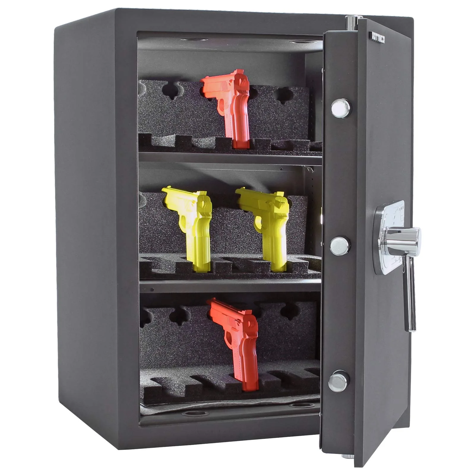 Rottner Kurzwaffentresor EN-1 KWT-65 Doppelbartschloss anthrazit – Ansicht 4