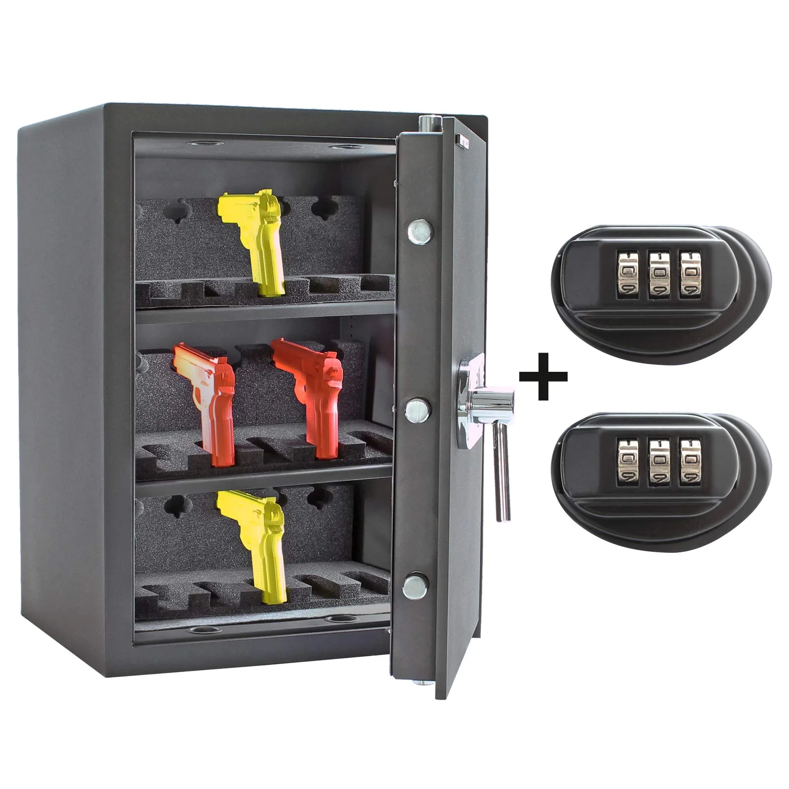 Rottner Kurzwaffentresor EN-1 KWT-65 Elektronikschloss anthrazit – Ansicht 1