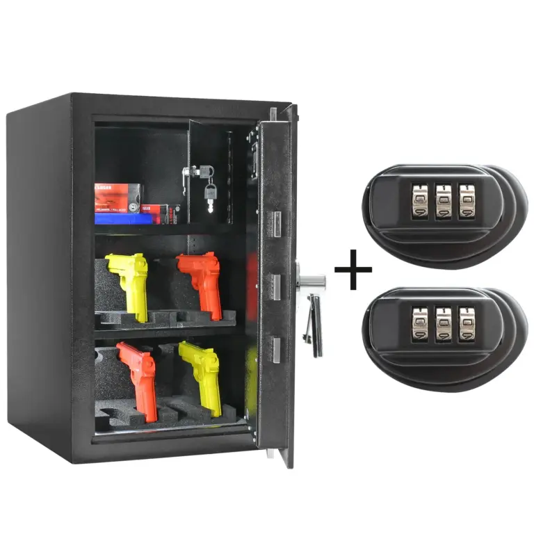 Rottner Kurzwaffentresor EN-1 KWT- 65 IT Doppelbartschloss schwarz – Ansicht 1