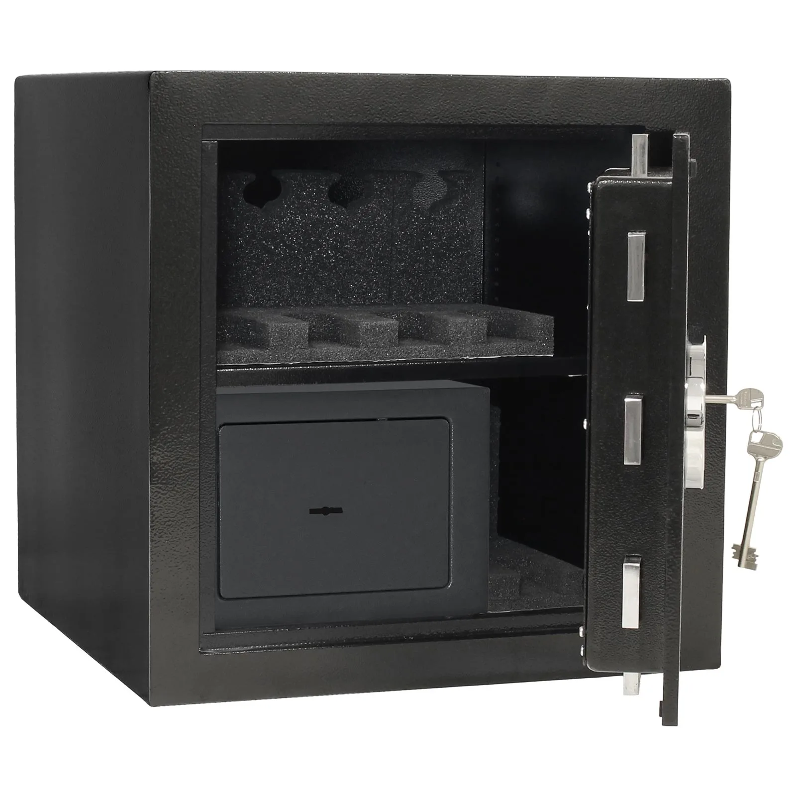 Rottner Kurzwaffentresor EN 1 Tank Doppelbartschloss schwarz SET – Ansicht 3