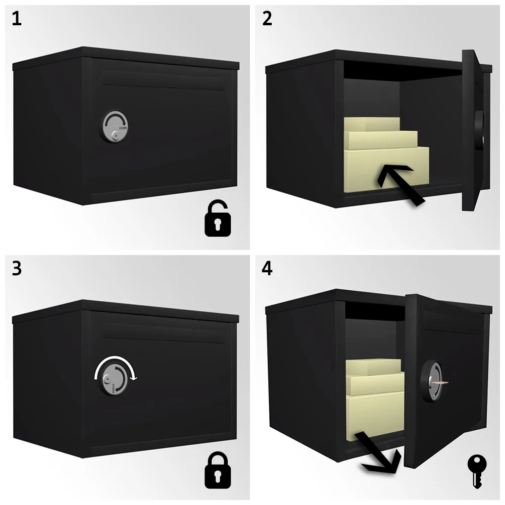 Rottner Paketbriefkasten Paketbox Parcel Keeper schwarz – Ansicht 7