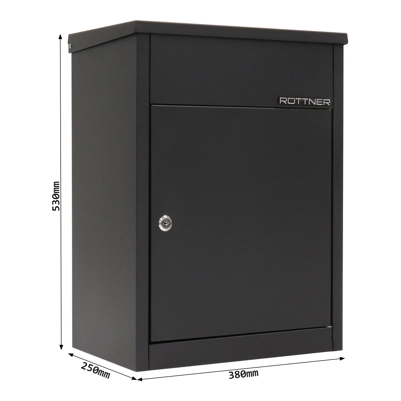 Rottner Paketbriefkasten Parcel Keeper 500 schwarz – Ansicht 5