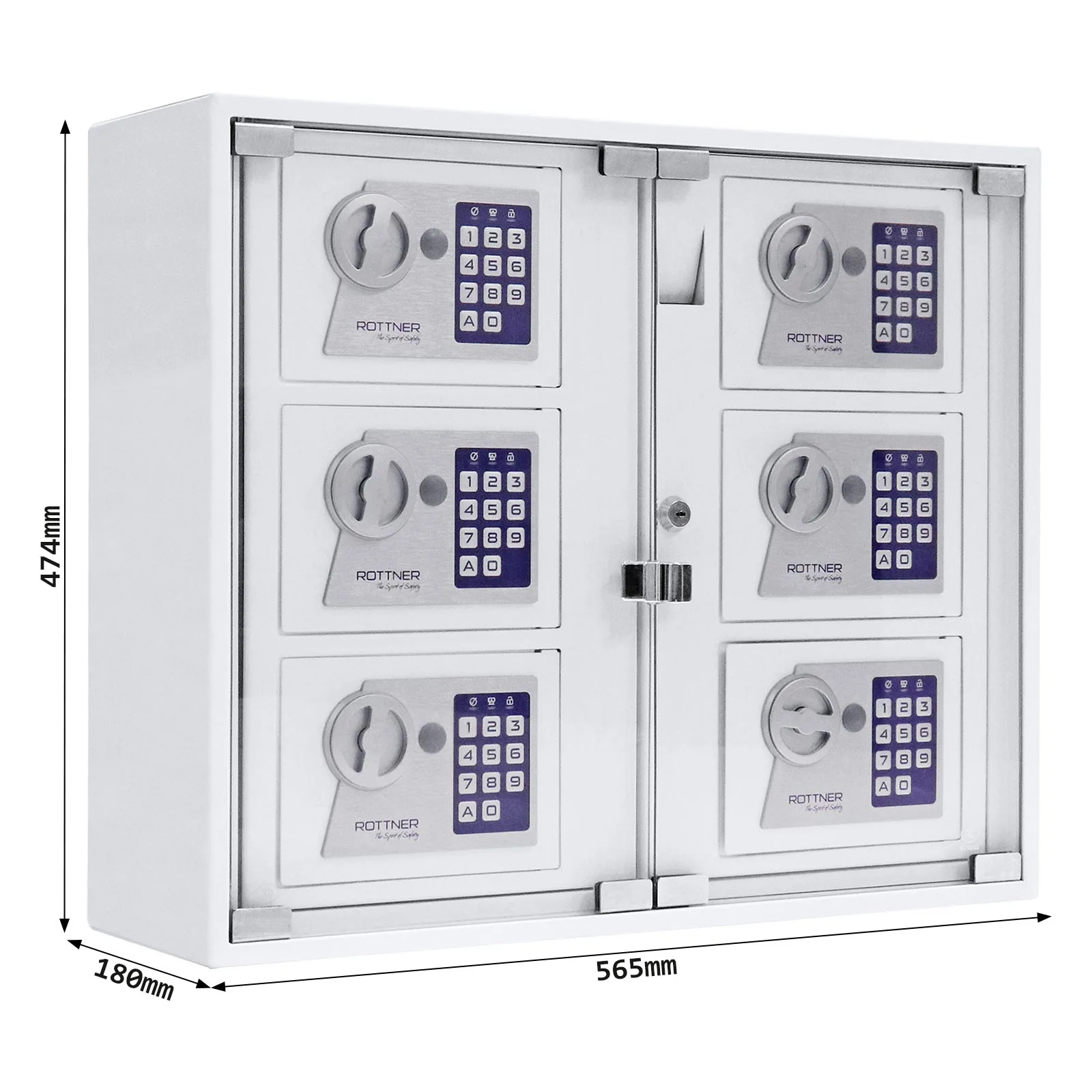 Rottner Schlüsselausgabe Keysystem 6 Outdoor Elektronikschloss weiß – Ansicht 4