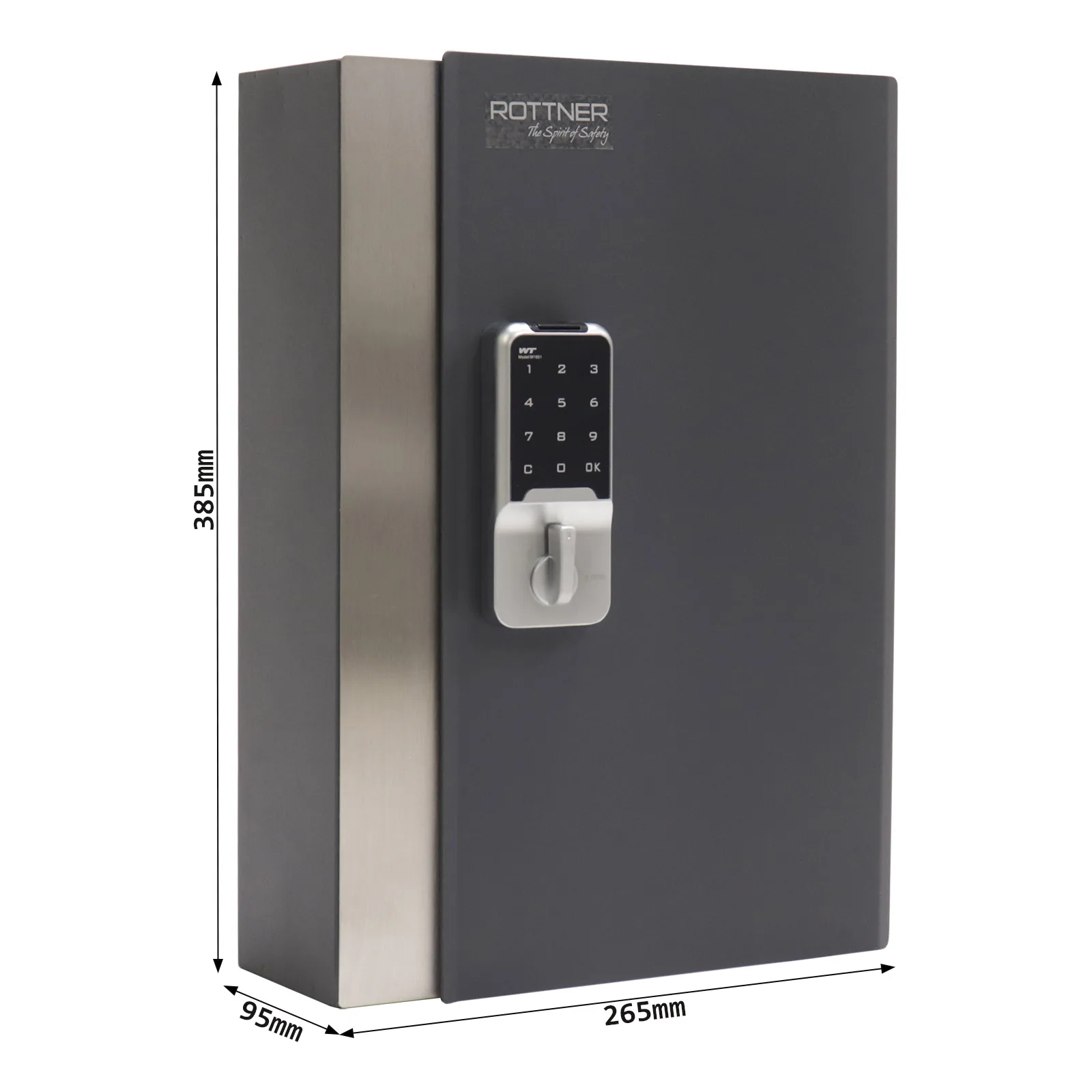 Rottner Schlüsselschrank Key Home 68 Elektronikschloss anthrazit – Ansicht 4