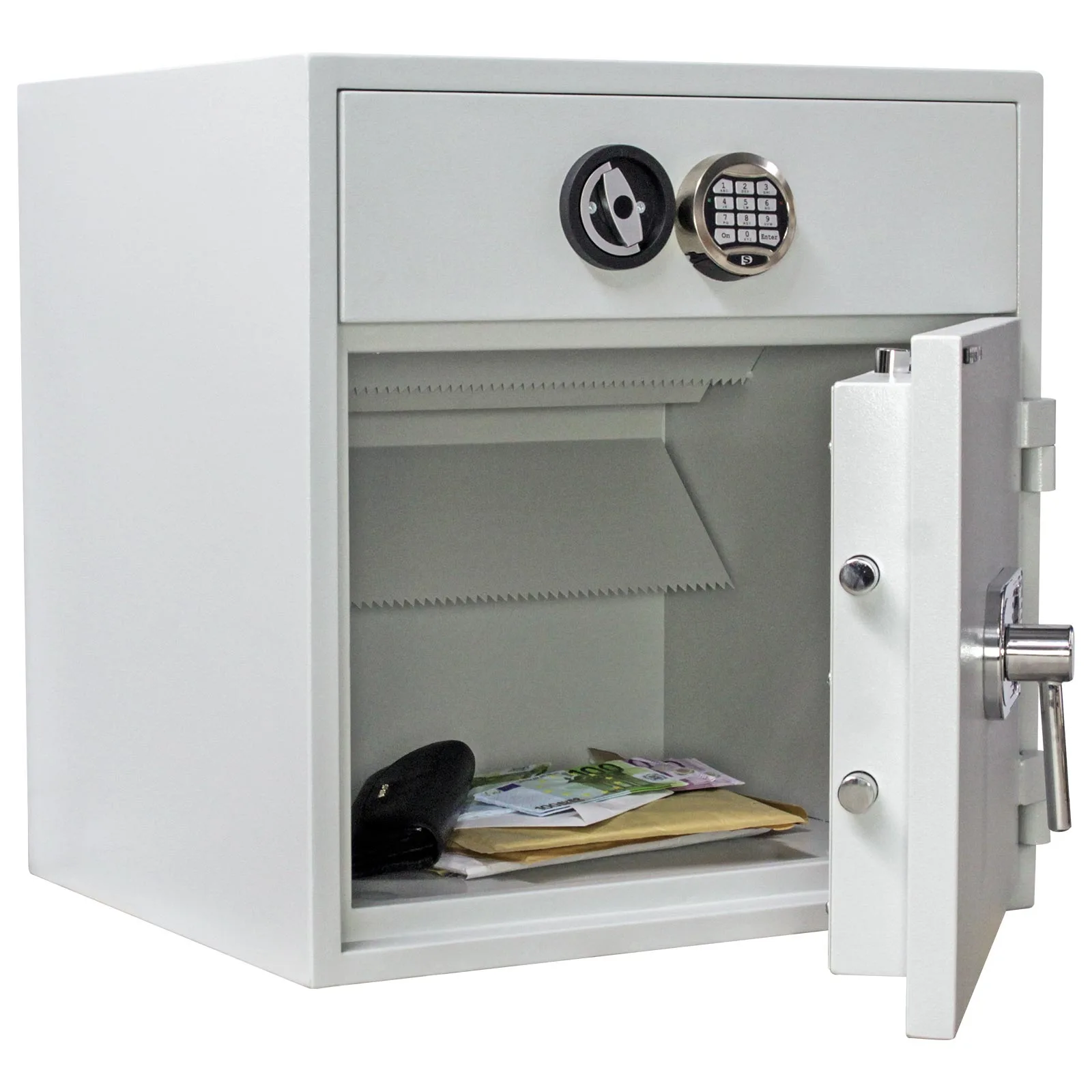 Rottner Schubladentresor D1-70 EL/EL lichtgrau – Ansicht 4