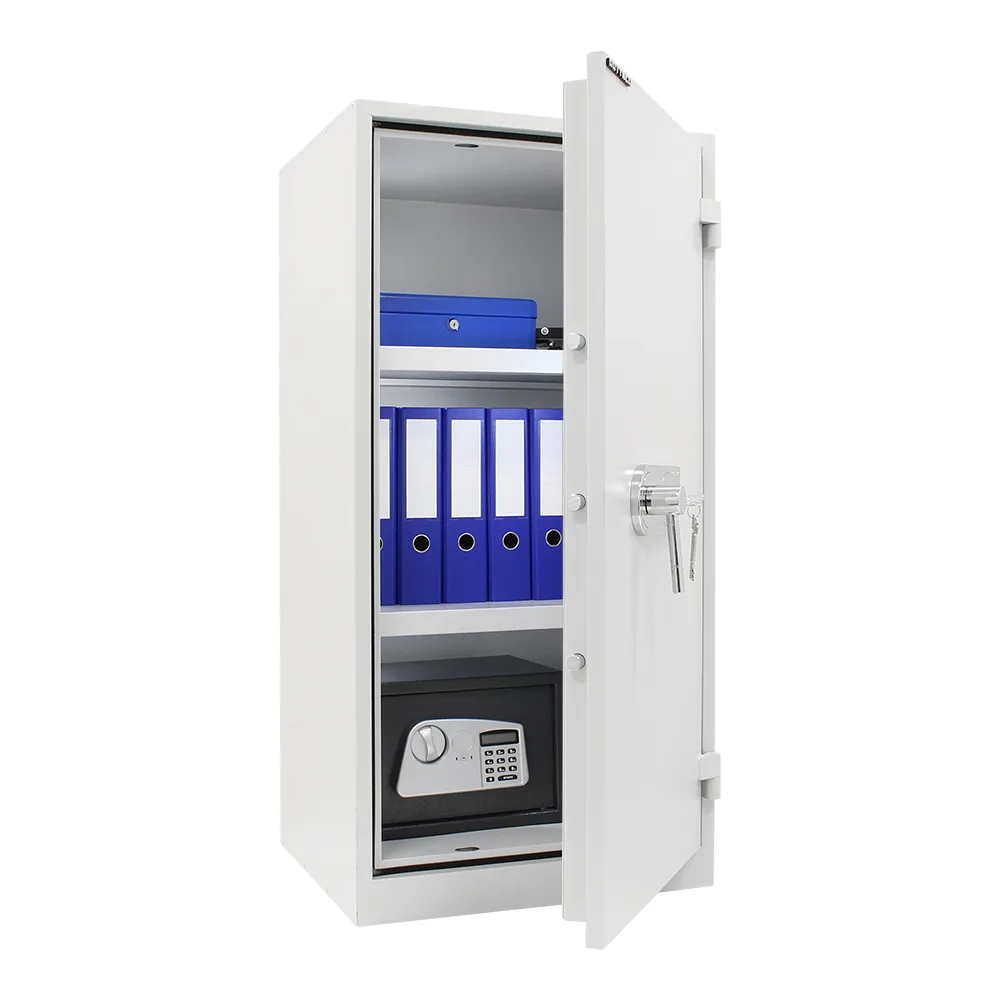 Rottner Stahlbüroschrank Office 1 Premium Doppelbartschloss lichtgrau – Ansicht 3