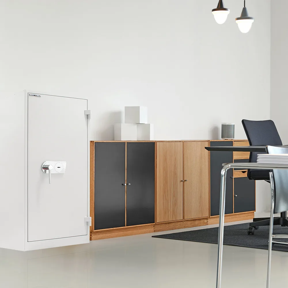 Rottner Stahlbüroschrank Office 1 Premium Doppelbartschloss lichtgrau – Ansicht 6