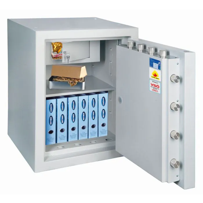 Rottner feuersicherer Wertschutzschrank EN5 Resort 130 IT Fire Premium Doppelbartschloss lichtgrau – Original-Herstellerabbildung