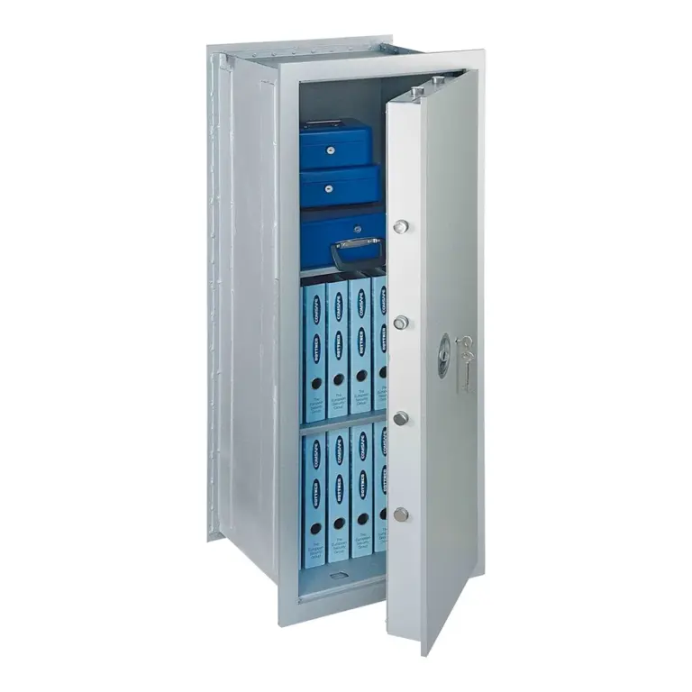 Rottner Wandtresor EN1 Stone GSE 150 Premium Doppelbartschloss weißaluminium – Ansicht 1