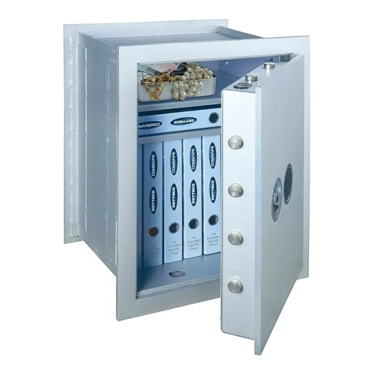 Rottner Wandtresor EN1 Stone SE 85 Premium Doppelbartschloss weißaluminium – Ansicht 1