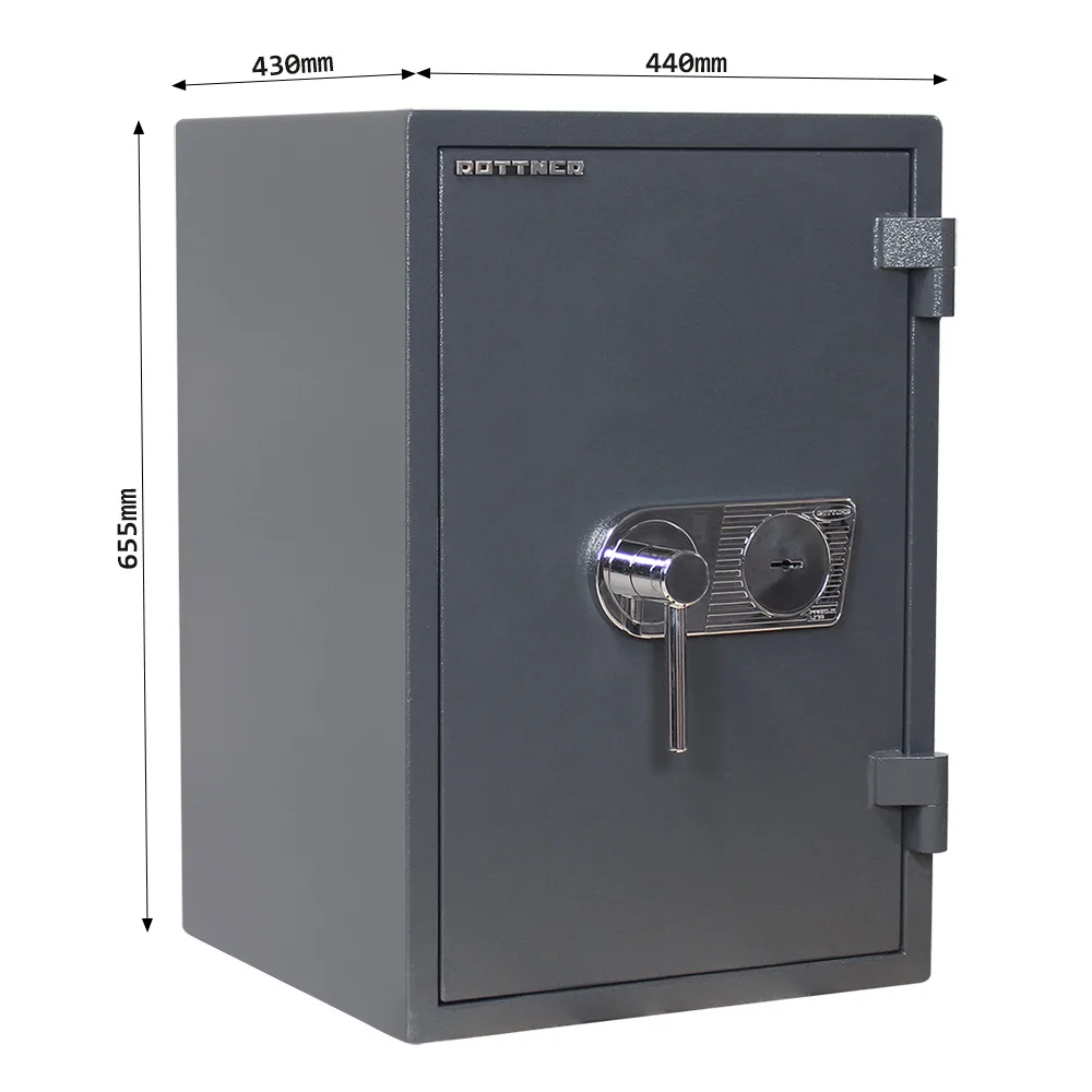 Rottner Wertschutzschrank EN1 Atlas Fire 65 Doppelbartschloss anthrazit – Ansicht 4