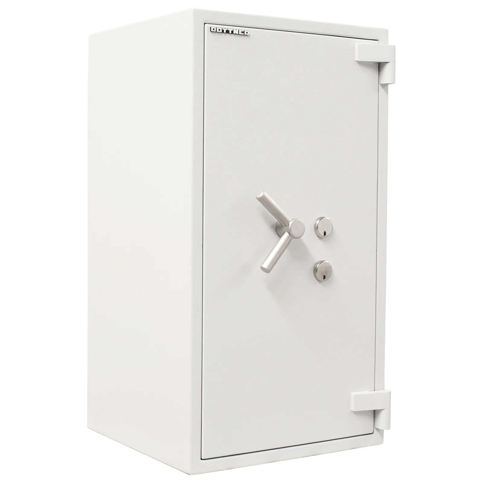 Rottner Wertschutzschrank EN4 Projekt 100 Fire Premium Doppelbartschloss lichtgrau – Ansicht 1