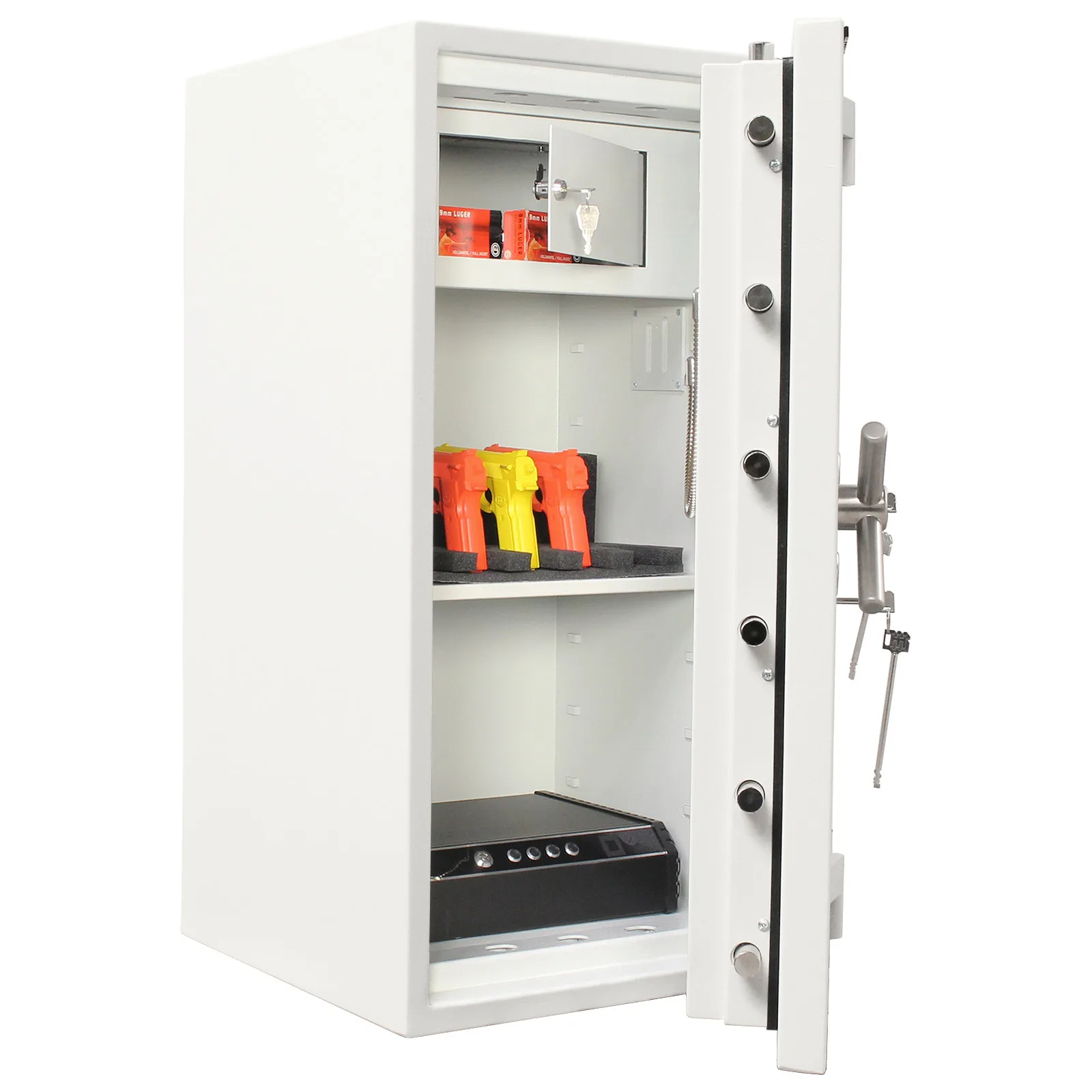 Rottner Wertschutzschrank EN4 Projekt 100 Fire Premium Doppelbartschloss lichtgrau – Ansicht 5