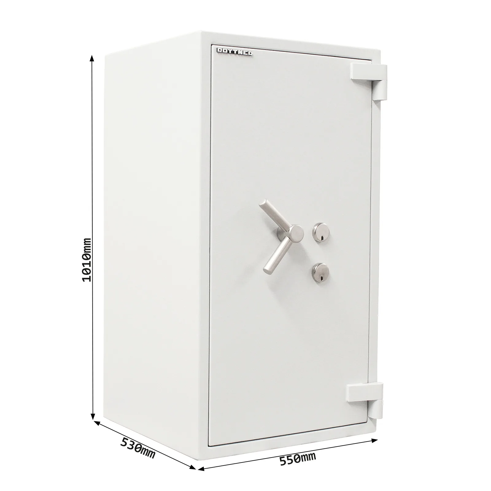 Rottner Wertschutzschrank EN4 Projekt 100 Fire Premium Doppelbartschloss lichtgrau – Ansicht 6