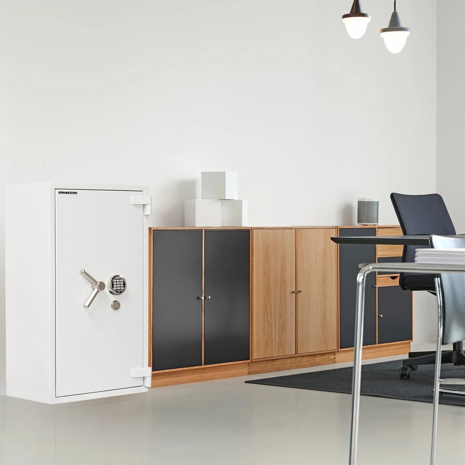 Rottner Wertschutzschrank EN4 Projekt 100 Fire Premium Elektronikschloss lichtgrau – Ansicht 7